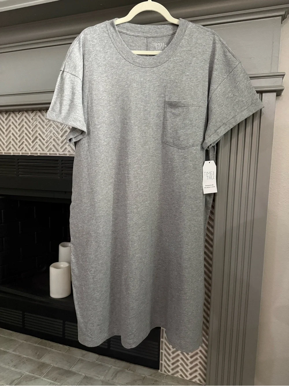 Time and Tru Heather Gray Short Sleeve Pocket PJ’s